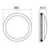 Aplique LED de pared o techo redondo de policarbonato, 20W, IP65